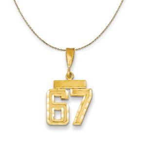 14k Yellow Gold, Varsity, Sm D/C Necklace Number 67 - 22 Inch